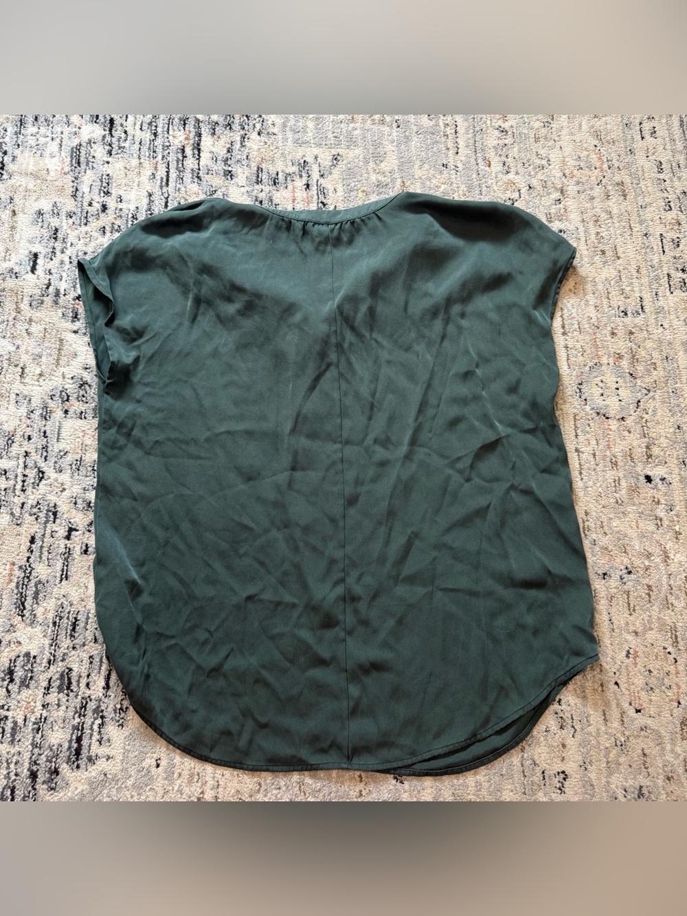 Quince Silk Blouse dark green Small - Picture 4 of 4